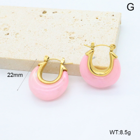 GEE002971bhia-066  316 Pin 18K PVD Resin,Handmade Polished  Stainless Steel Earrings