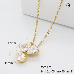 GEN002322bhia-066  18K PVD Zircon,Handmade Polished  Stainless Steel Necklace  BC26030161N