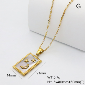 GEN002338vhha-066  18K PVD Shell & Czech Stones,Handmade Polished  Stainless Steel Necklace  BC26030099N-WE