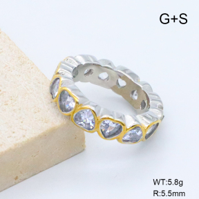 GER001526vhkb-066  6-8#  18K PVD Zircon,Handmade Polished  Stainless Steel Ring  BC24090079R-PS