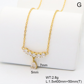 GEN002206bhia-066  18K PVD Zircon,Handmade Polished  Stainless Steel Necklace  BC25110396N-1
