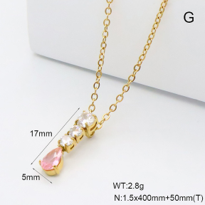 GEN002297bhva-066  18K PVD Zircon,Handmade Polished  Stainless Steel Necklace  BC26030175N-CR