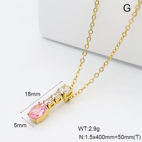 GEN002301bhva-066  18K PVD Zircon,Handmade Polished  Stainless Steel Necklace  BC26030173N-CR