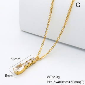 GEN002302bhva-066  18K PVD Zircon,Handmade Polished  Stainless Steel Necklace  BC26030172N-WT
