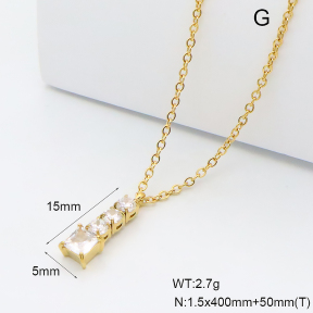 GEN002304bhva-066  18K PVD Zircon,Handmade Polished  Stainless Steel Necklace  BC26030170N-WT