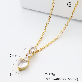 GEN002306bhva-066  18K PVD Zircon,Handmade Polished  Stainless Steel Necklace  BC26030168N-WT