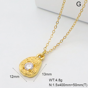 GEN002336bhva-066  18K PVD Zircon,Handmade Polished  Stainless Steel Necklace  BC26030109N