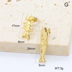 GEE002957bhva-066  316 Pin 18K PVD,Handmade Polished  Stainless Steel Earrings  BC26010063E