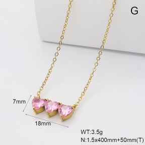 GEN002327bhva-066  18K PVD Zircon,Handmade Polished  Stainless Steel Necklace  BC26030159N-PK