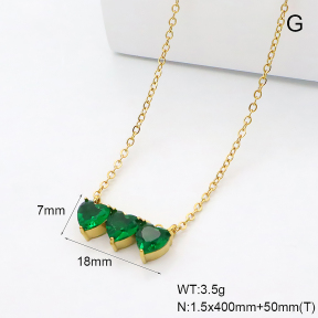 GEN002328bhva-066  18K PVD Zircon,Handmade Polished  Stainless Steel Necklace  BC26030159N-GN