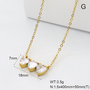 GEN002329bhva-066  18K PVD Zircon,Handmade Polished  Stainless Steel Necklace  BC26030159N-WT