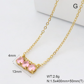 GEN002330bhva-066  18K PVD Zircon,Handmade Polished  Stainless Steel Necklace  BC26030158N-PK
