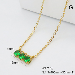 GEN002332bhva-066  18K PVD Zircon,Handmade Polished  Stainless Steel Necklace  BC26030158N-GN