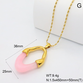 GEN002358bhva-066  18K PVD Resin,Handmade Polished  Stainless Steel Necklace  BC25120553N-PK