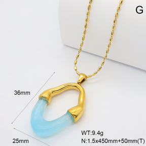GEN002359bhva-066  18K PVD Resin,Handmade Polished  Stainless Steel Necklace  BC25120553N-BE
