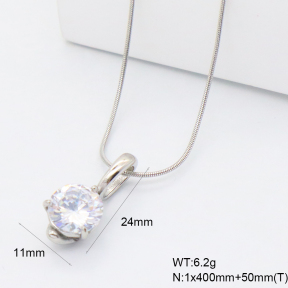 GEN002374abol-066  Zircon,Handmade Polished  Stainless Steel Necklace  BC26030083N-S