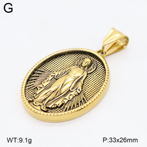 2P2006071bbov-774  Stainless Steel Pendant