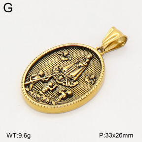 2P2006097bbov-774  Stainless Steel Pendant