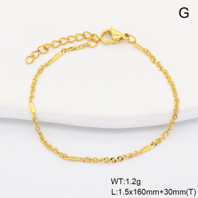 6B2004526aaio-G029  14K PVD  Stainless Steel Bracelet