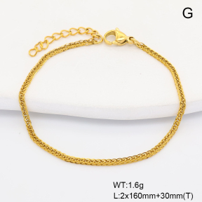 6B2004548aaji-G029  14K PVD  Stainless Steel Bracelet