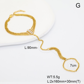 6B4003343bhbm-G029  14K PVD  ZirconStainless Steel Bracelet