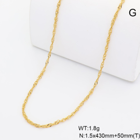 6N2005226aakm-G029  14K PVD  Stainless Steel Necklace