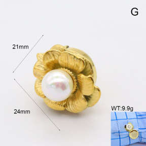 GECP00002abol-066  18K PVD Shell Bead,Handmade Polished  Stainless Steel Cufflinks  BC24041276C