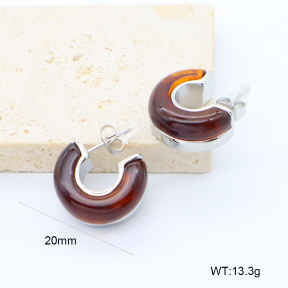 GEE003001vhha-066  316 Pin Resin,Handmade Polished  Stainless Steel Earrings  BC26040234E-S-CE