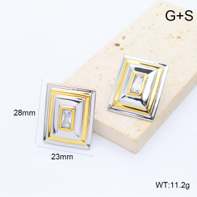 GEE003053ahjb-066  316 Pin 18K PVD Zircon,Handmade Polished  Stainless Steel Earrings   
BC24110315E-PS-WT