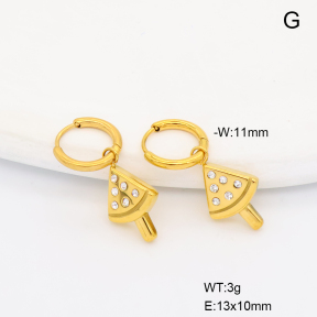 6E4004696ahjb-766  316 SS 18K PVD Czech Stones,Handmade Polished  Stainless Steel Earrings
