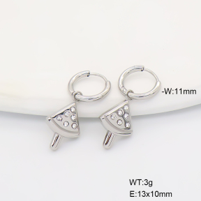 6E4004697vhha-766  316 SS Czech Stones,Handmade Polished  Stainless Steel Earrings