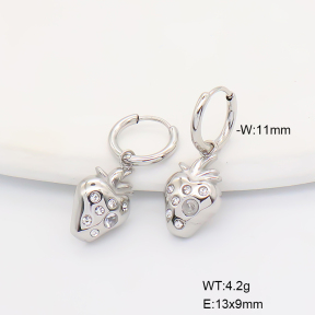 6E4004699vhha-766  316 SS Czech Stones,Handmade Polished  Stainless Steel Earrings