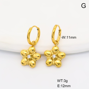 6E4004700bhia-766  316 SS 18K PVD Czech Stones,Handmade Polished  Stainless Steel Earrings