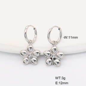 6E4004701bhva-766  316 SS Czech Stones,Handmade Polished  Stainless Steel Earrings