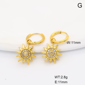 6E4004702vhkb-766  316 SS 18K PVD Czech Stones,Handmade Polished  Stainless Steel Earrings