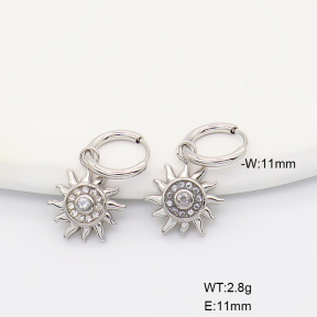 6E4004703bhia-766  316 SS Czech Stones,Handmade Polished  Stainless Steel Earrings