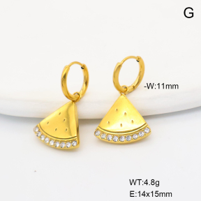 6E4004706vhkb-766  316 SS 18K PVD Czech Stones,Handmade Polished  Stainless Steel Earrings