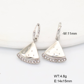 6E4004707bhia-766  316 SS Czech Stones,Handmade Polished  Stainless Steel Earrings