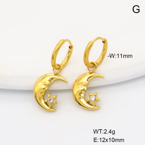 6E4004708vhkb-766  316 SS 18K PVD Czech Stones,Handmade Polished  Stainless Steel Earrings