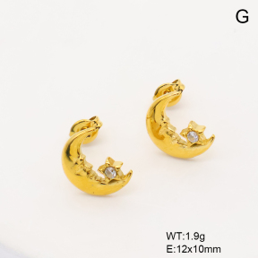 6E4004711bhbl-766  316 SS 18K PVD Czech Stones,Handmade Polished  Stainless Steel Earrings