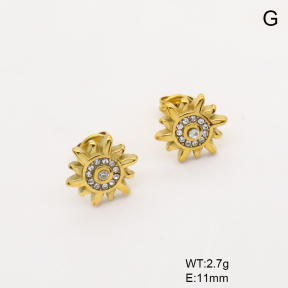 6E4004712bhbl-766  316 SS 18K PVD Czech Stones,Handmade Polished  Stainless Steel Earrings