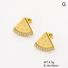 6E4004713bhva-766  316 SS 18K PVD Czech Stones,Handmade Polished  Stainless Steel Earrings