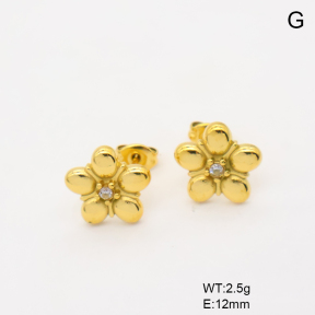 6E4004715vbpb-766  316 SS 18K PVD Czech Stones,Handmade Polished  Stainless Steel Earrings