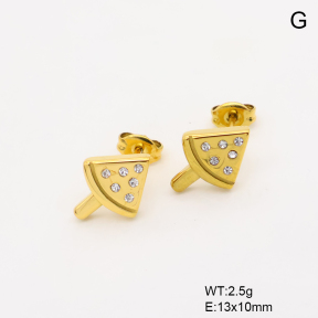 6E4004716bhva-766  316 SS 18K PVD Czech Stones,Handmade Polished  Stainless Steel Earrings