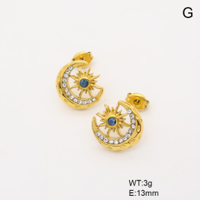 6E4004718ahjb-766  316 SS 18K PVD Czech Stones,Handmade Polished  Stainless Steel Earrings