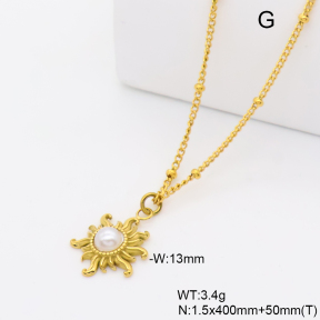 6N3002056bvpl-766  18K PVD Resin Imitation Pearls,Handmade Polished  Stainless Steel Necklace