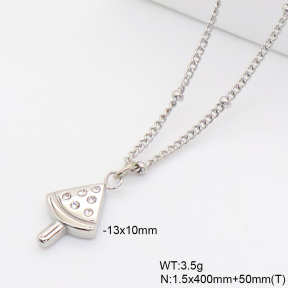 6N4004773bbov-766  Czech Stones,Handmade Polished  Stainless Steel Necklace