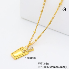 6N4004774bhva-766  18K PVD Czech Stones,Handmade Polished  Stainless Steel Necklace