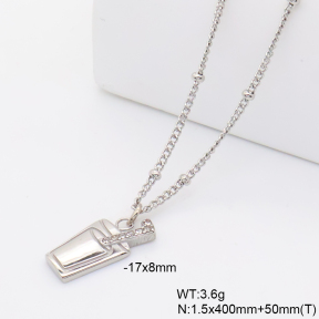6N4004775vbpb-766  Czech Stones,Handmade Polished  Stainless Steel Necklace