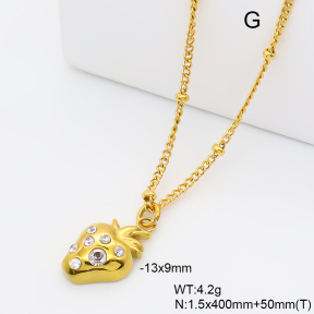 6N4004776vbpb-766  18K PVD Czech Stones,Handmade Polished  Stainless Steel Necklace